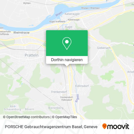 PORSCHE Gebrauchtwagenzentrum Basel Karte
