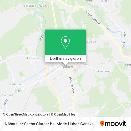 Nähatelier Sacha Glarner bei Mode Huber Karte