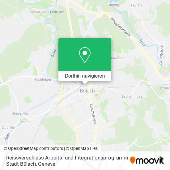 Reissverschluss Arbeits- und Integrationsprogramm Stadt Bülach Karte