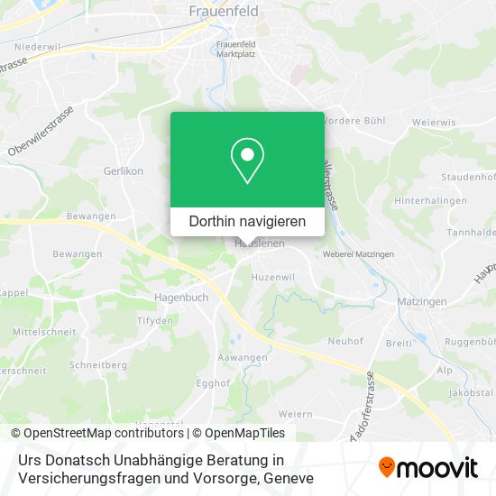 Urs Donatsch Unabhängige Beratung in Versicherungsfragen und Vorsorge Karte