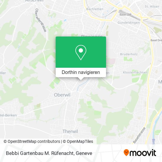 Bebbi Gartenbau M. Rüfenacht Karte