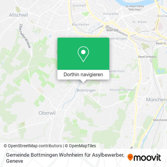 Gemeinde Bottmingen Wohnheim für Asylbewerber Karte