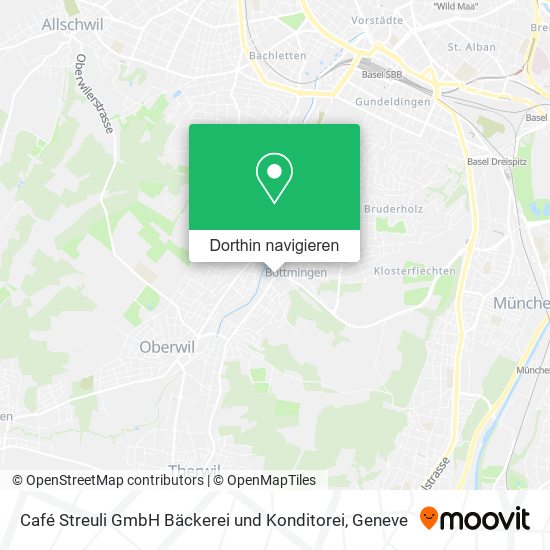 Café Streuli GmbH Bäckerei und Konditorei Karte