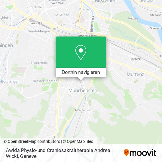 Awida Physio-und Craniosakraltherapie Andrea Wicki Karte