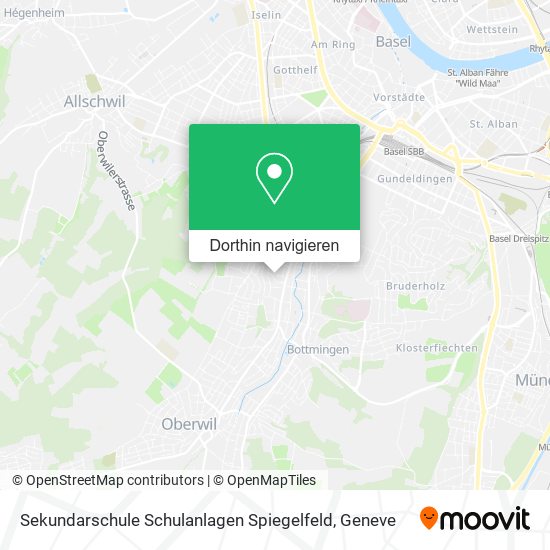 Sekundarschule Schulanlagen Spiegelfeld Karte