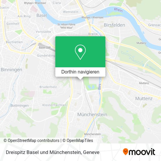 Dreispitz Basel und Münchenstein Karte