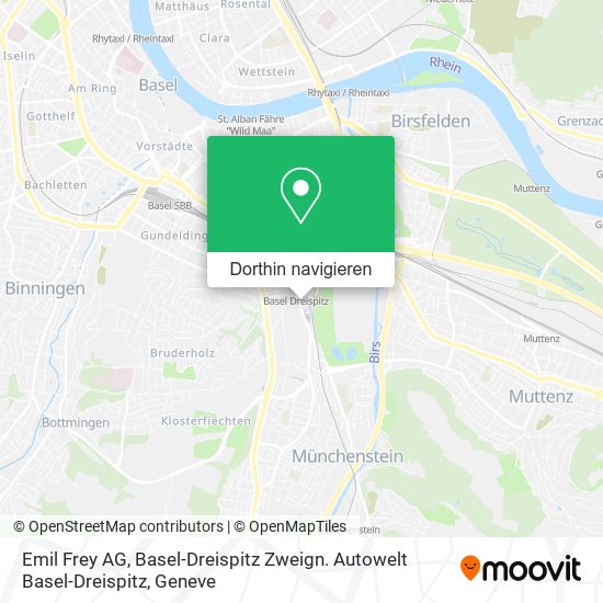 Emil Frey AG, Basel-Dreispitz Zweign. Autowelt Basel-Dreispitz Karte