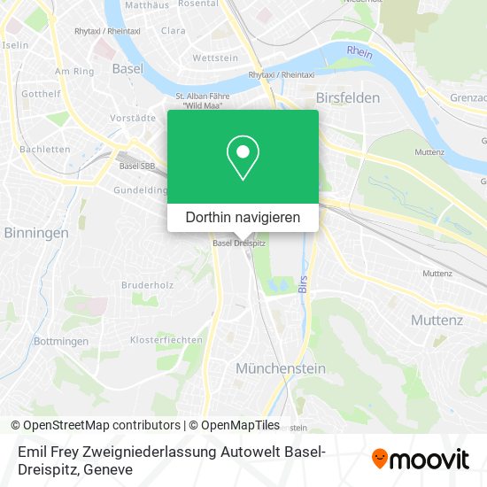 Emil Frey Zweigniederlassung Autowelt Basel-Dreispitz Karte