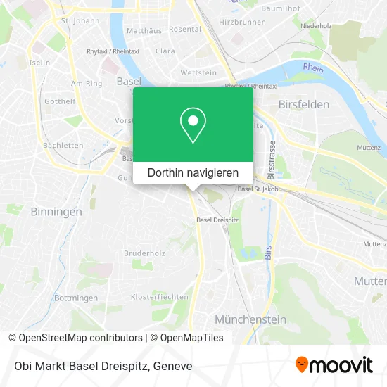 Obi Markt Basel Dreispitz Karte