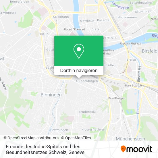 Freunde des Indus-Spitals und des Gesundheitsnetzes Schweiz Karte