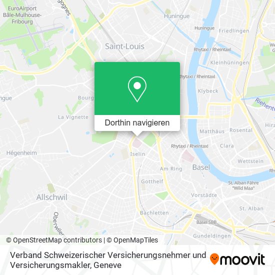 Verband Schweizerischer Versicherungsnehmer und Versicherungsmakler Karte