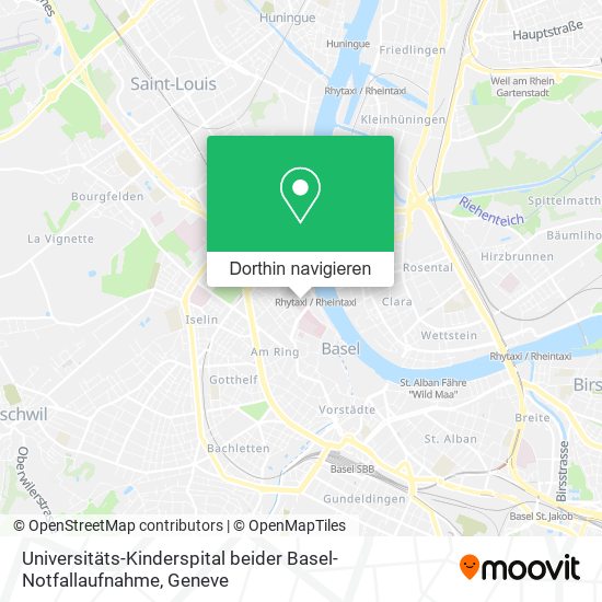 Universitäts-Kinderspital beider Basel-Notfallaufnahme Karte