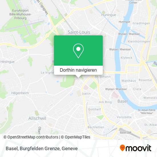 Basel, Burgfelden Grenze Karte