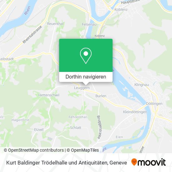 Kurt Baldinger Trödelhalle und Antiquitäten Karte