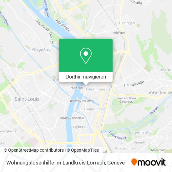 Wohnungslosenhilfe im Landkreis Lörrach Karte