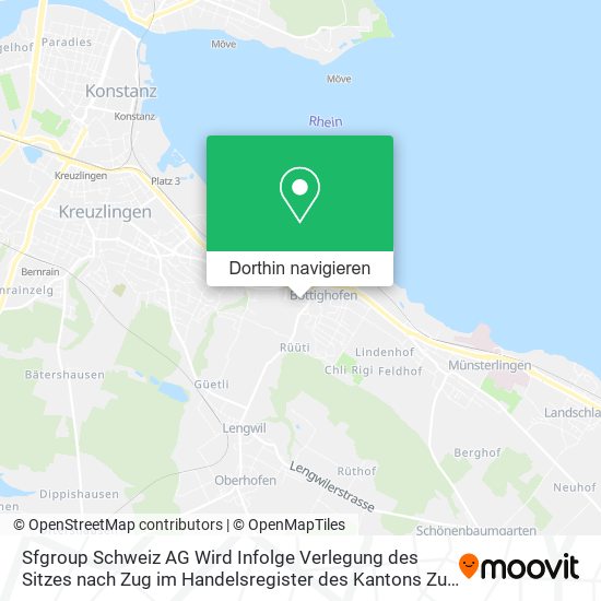Sfgroup Schweiz AG Wird Infolge Verlegung des Sitzes nach Zug im Handelsregister des Kantons Zug Ei Karte