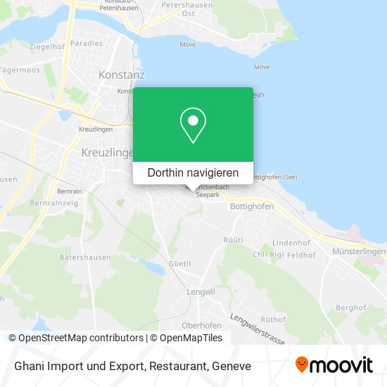 Ghani Import und Export, Restaurant Karte
