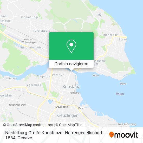 Niederburg Große Konstanzer Narrengesellschaft 1884 Karte
