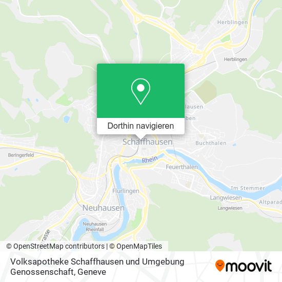 Volksapotheke Schaffhausen und Umgebung Genossenschaft Karte