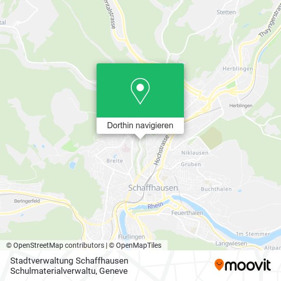 Stadtverwaltung Schaffhausen Schulmaterialverwaltu Karte