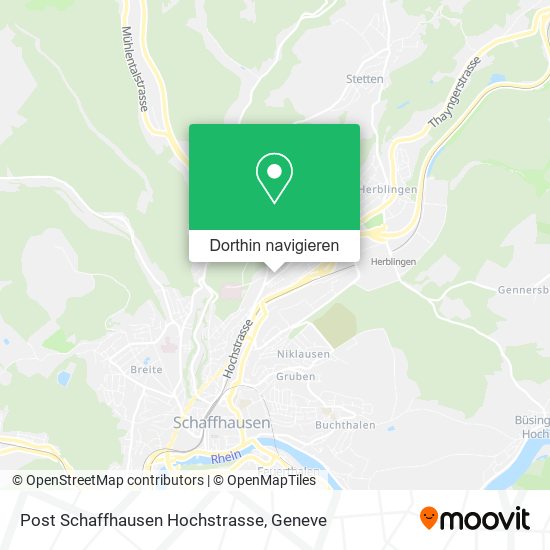 Post Schaffhausen Hochstrasse Karte