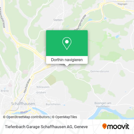 Tiefenbach Garage Schaffhausen AG Karte