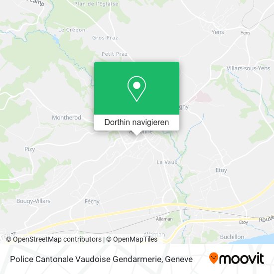 Police Cantonale Vaudoise Gendarmerie Karte
