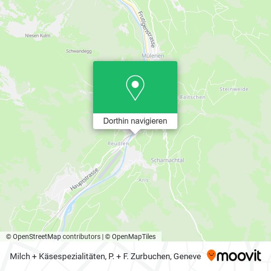 Milch + Käsespezialitäten, P. + F. Zurbuchen Karte