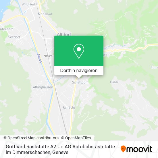 Gotthard Raststätte A2 Uri AG Autobahnraststätte im Dimmerschachen Karte