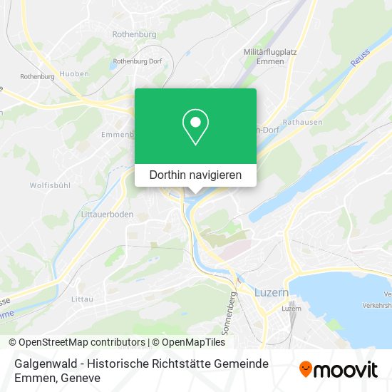 Galgenwald - Historische Richtstätte Gemeinde Emmen Karte