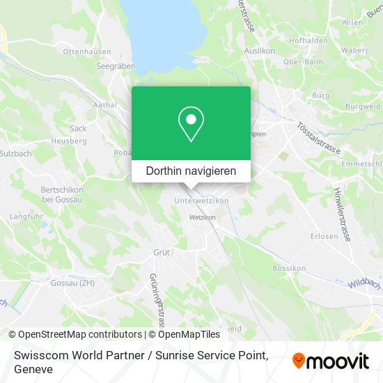 Swisscom World Partner / Sunrise Service Point Karte