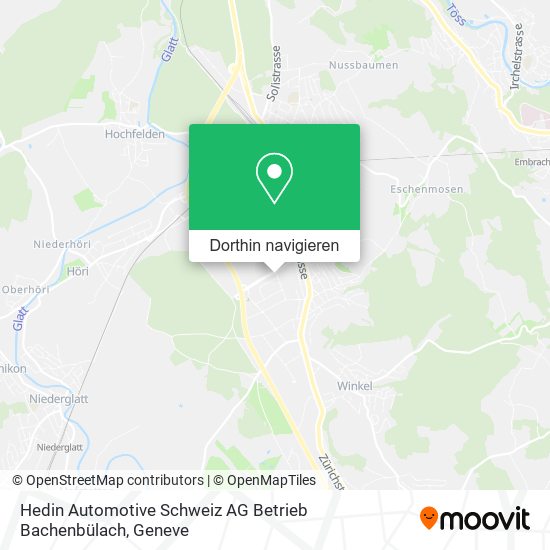 Hedin Automotive Schweiz AG Betrieb Bachenbülach Karte