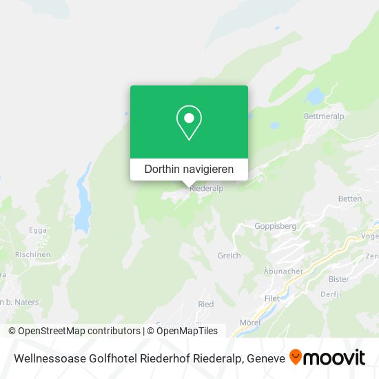Wellnessoase Golfhotel Riederhof Riederalp Karte