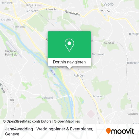 Jane4wedding - Weddingplaner & Eventplaner Karte