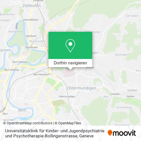 Universitätsklinik für Kinder- und Jugendpsychiatrie und Psychotherapie-Bollingenstrasse Karte