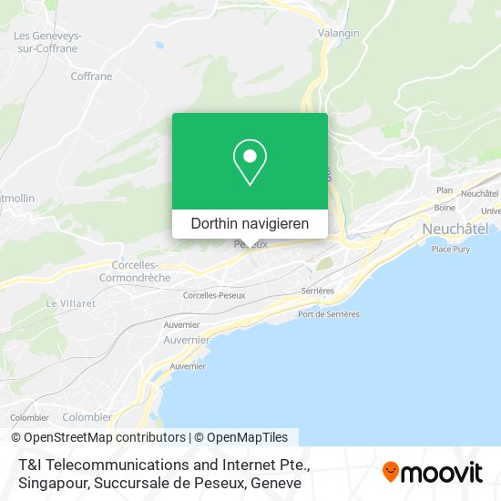 T&I Telecommunications and Internet Pte., Singapour, Succursale de Peseux Karte