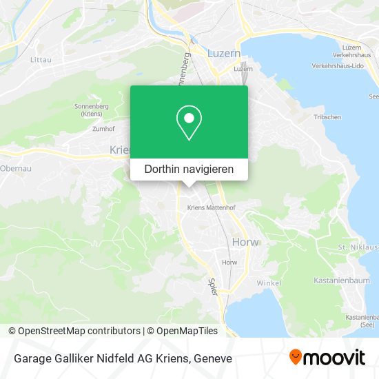 Garage Galliker Nidfeld AG Kriens Karte