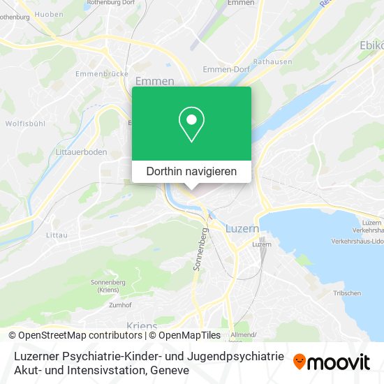 Luzerner Psychiatrie-Kinder- und Jugendpsychiatrie Akut- und Intensivstation Karte