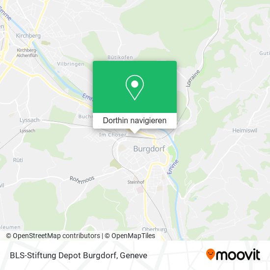 BLS-Stiftung Depot Burgdorf Karte