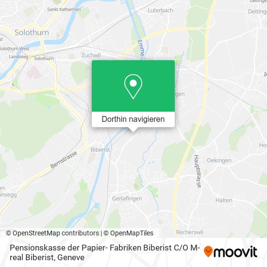 Pensionskasse der Papier- Fabriken Biberist C / O M-real Biberist Karte