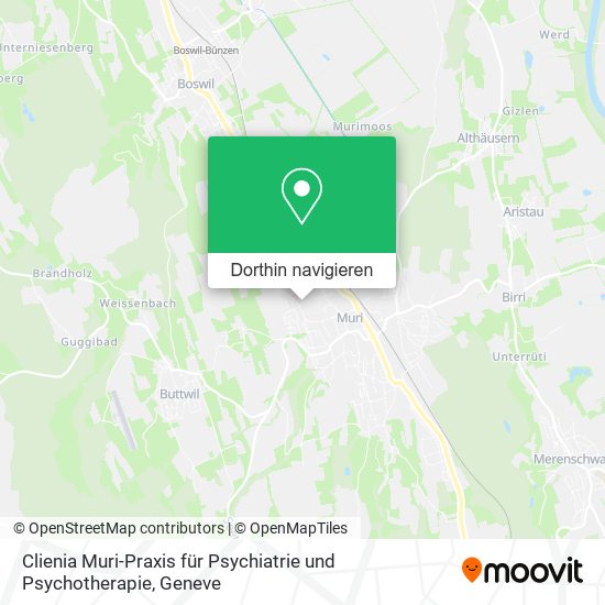Clienia Muri-Praxis für Psychiatrie und Psychotherapie Karte
