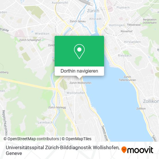 Universitätsspital Zürich-Bilddiagnostik Wollishofen Karte