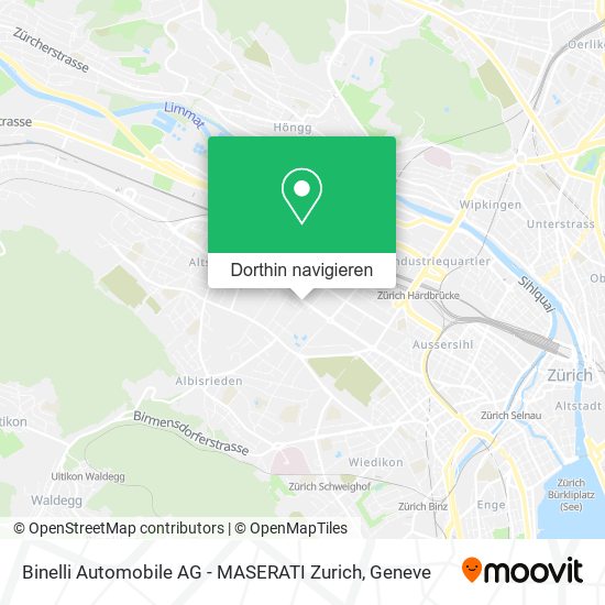 Binelli Automobile AG - MASERATI Zurich Karte