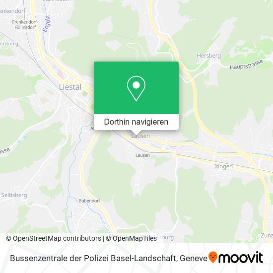 Bussenzentrale der Polizei Basel-Landschaft Karte