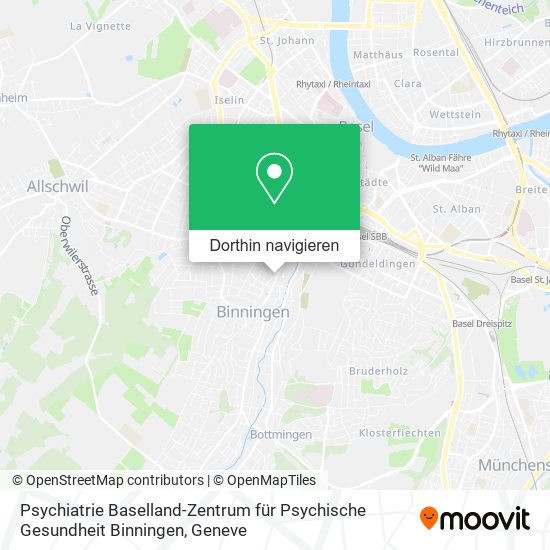 Psychiatrie Baselland-Zentrum für Psychische Gesundheit Binningen Karte