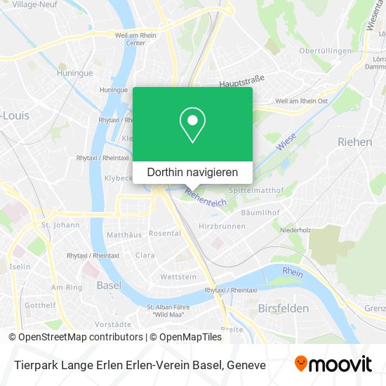 Tierpark Lange Erlen Erlen-Verein Basel Karte