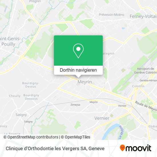 Clinique d'Orthodontie les Vergers SA Karte