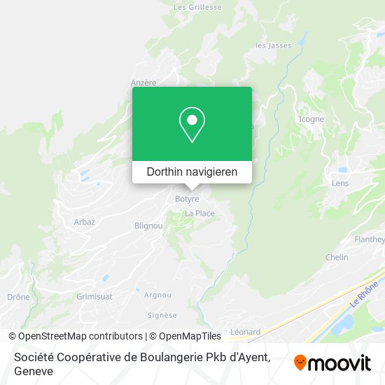 Société Coopérative de Boulangerie Pkb d'Ayent Karte
