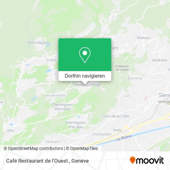 Café Restaurant de l'Ouest. Karte