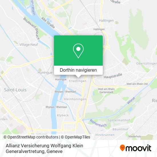 Allianz Versicherung Wolfgang Klein Generalvertretung Karte